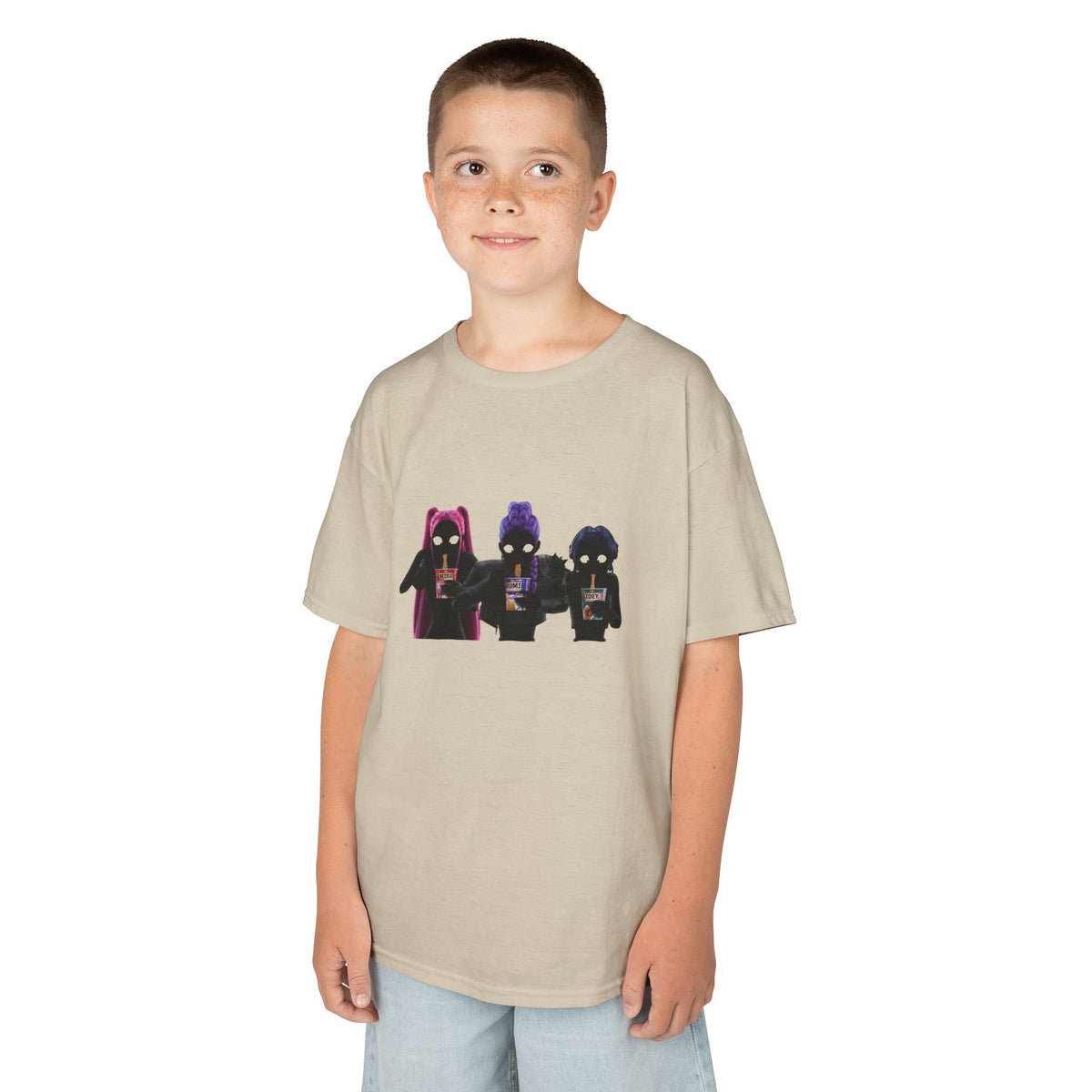 T-shirt Enfant K-Pop & Fantaisie – Trio de Personnages