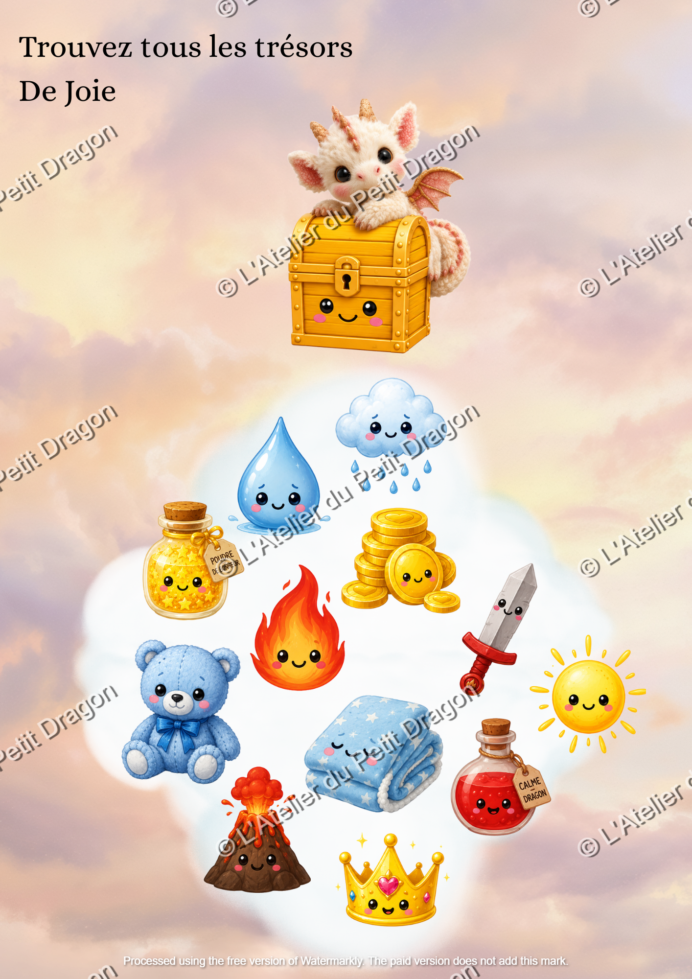 Pack émotions à imprimer – Trouve les trésors cachés | Jeu éducatif maternelle PDF
