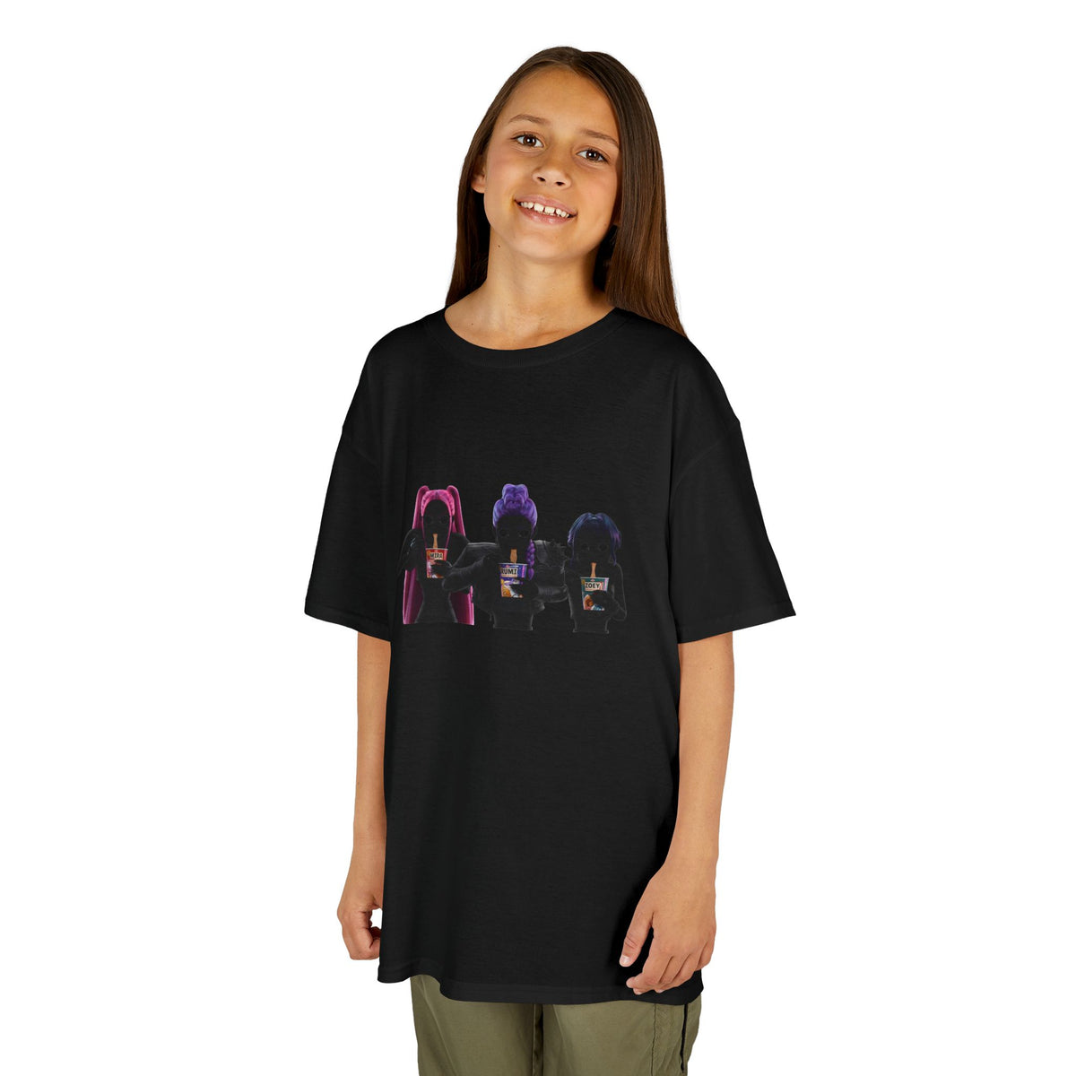 T-shirt Enfant K-Pop & Fantaisie – Trio de Personnages