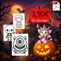 Coloriages Halloween à imprimer : 20 mignons monstres pour enfants (PDF)