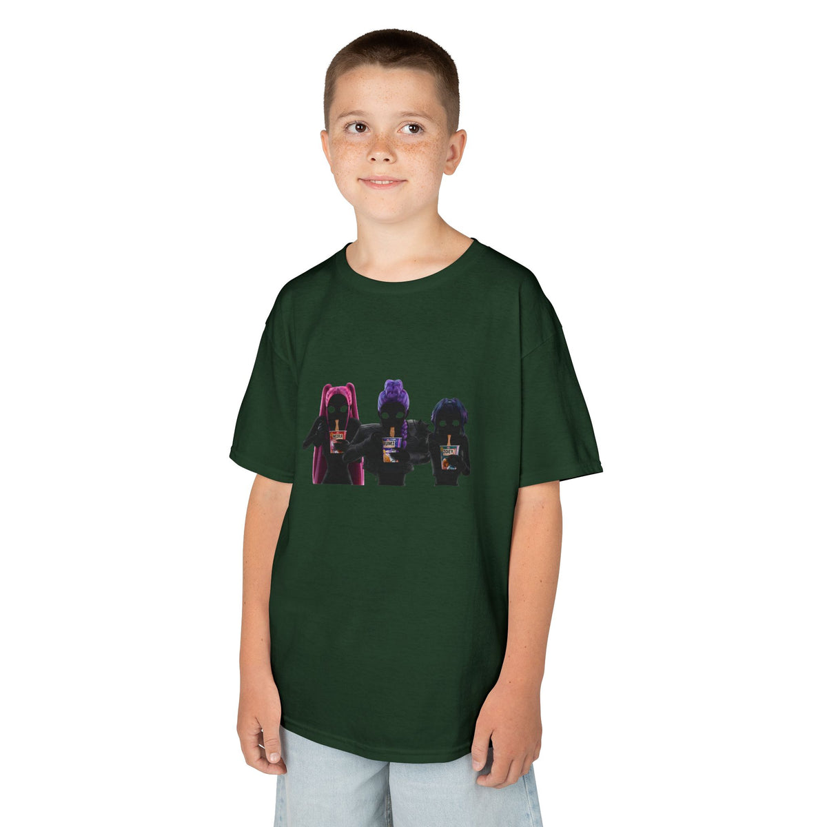 T-shirt Enfant K-Pop & Fantaisie – Trio de Personnages
