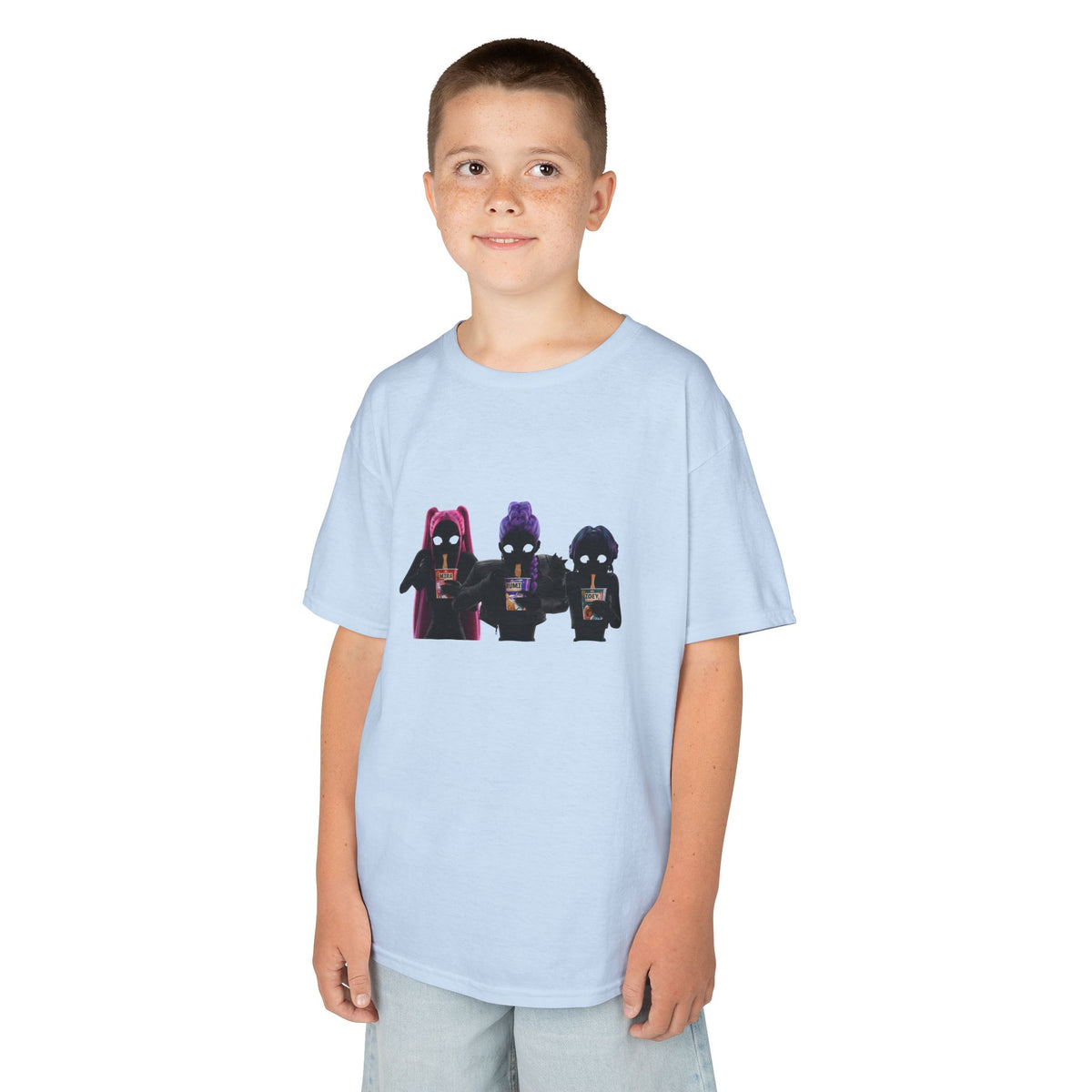 T-shirt Enfant K-Pop & Fantaisie – Trio de Personnages