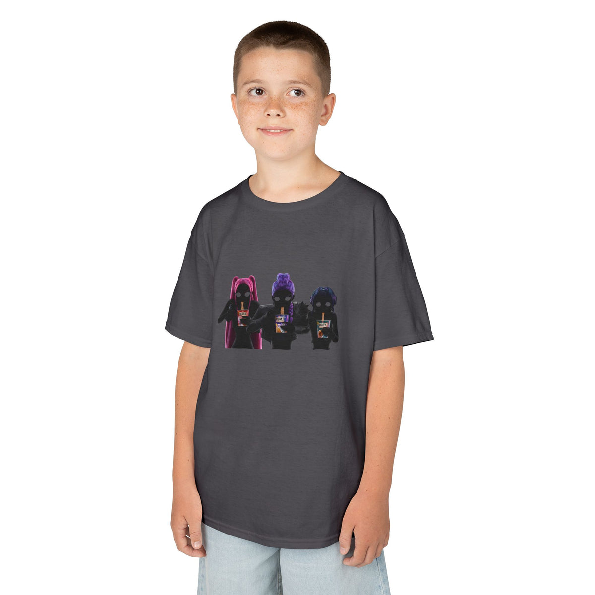T-shirt Enfant K-Pop & Fantaisie – Trio de Personnages