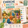 Seek and find emotions for kids | Montessori emotions activity | printable for kids | emotion management | educational game 3-6 years
