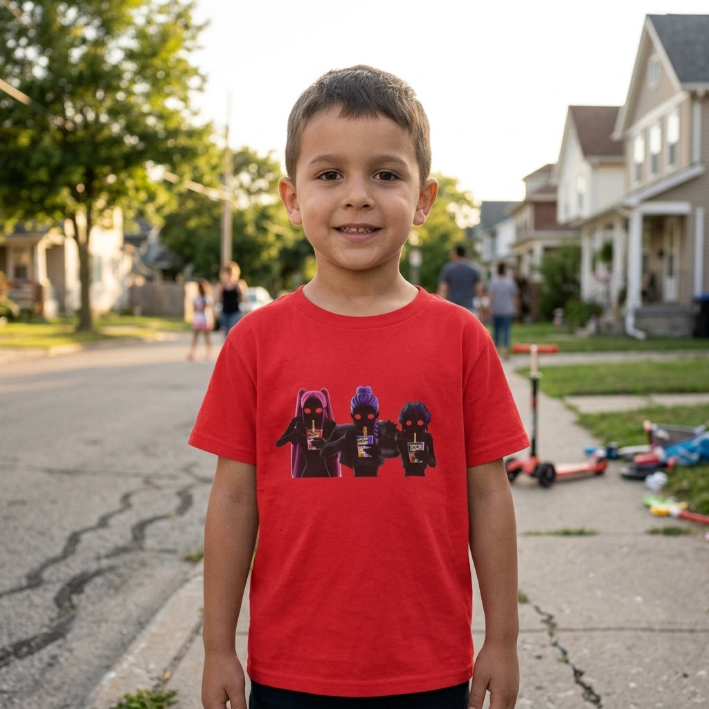 T-shirt Enfant K-Pop & Fantaisie – Trio de Personnages