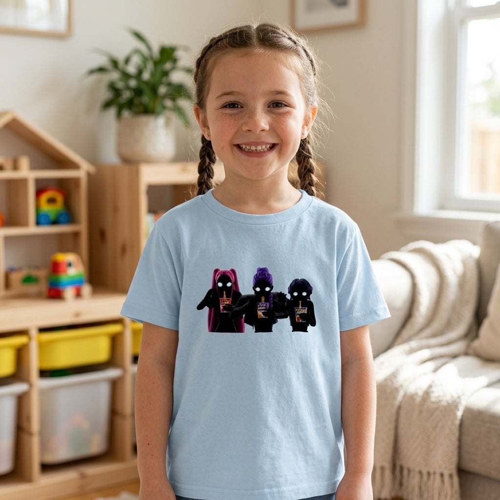 T-shirt Enfant K-Pop & Fantaisie – Trio de Personnages