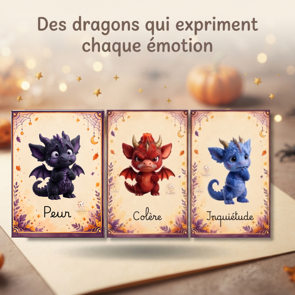 Cartes émotions Halloween enfant – 16 cartes à imprimer