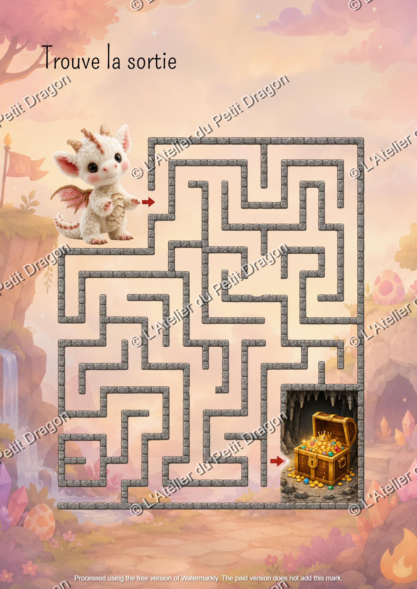 🐉 Trio de Labyrinthes du Petit Dragon | Jeu éducatif PDF à imprimer pour enfants