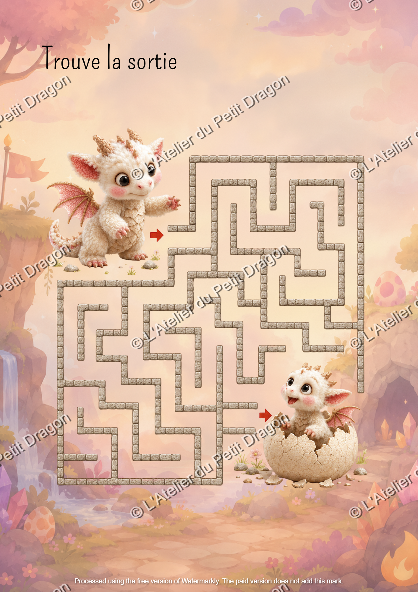 🐉 Trio de Labyrinthes du Petit Dragon | Jeu éducatif PDF à imprimer pour enfants