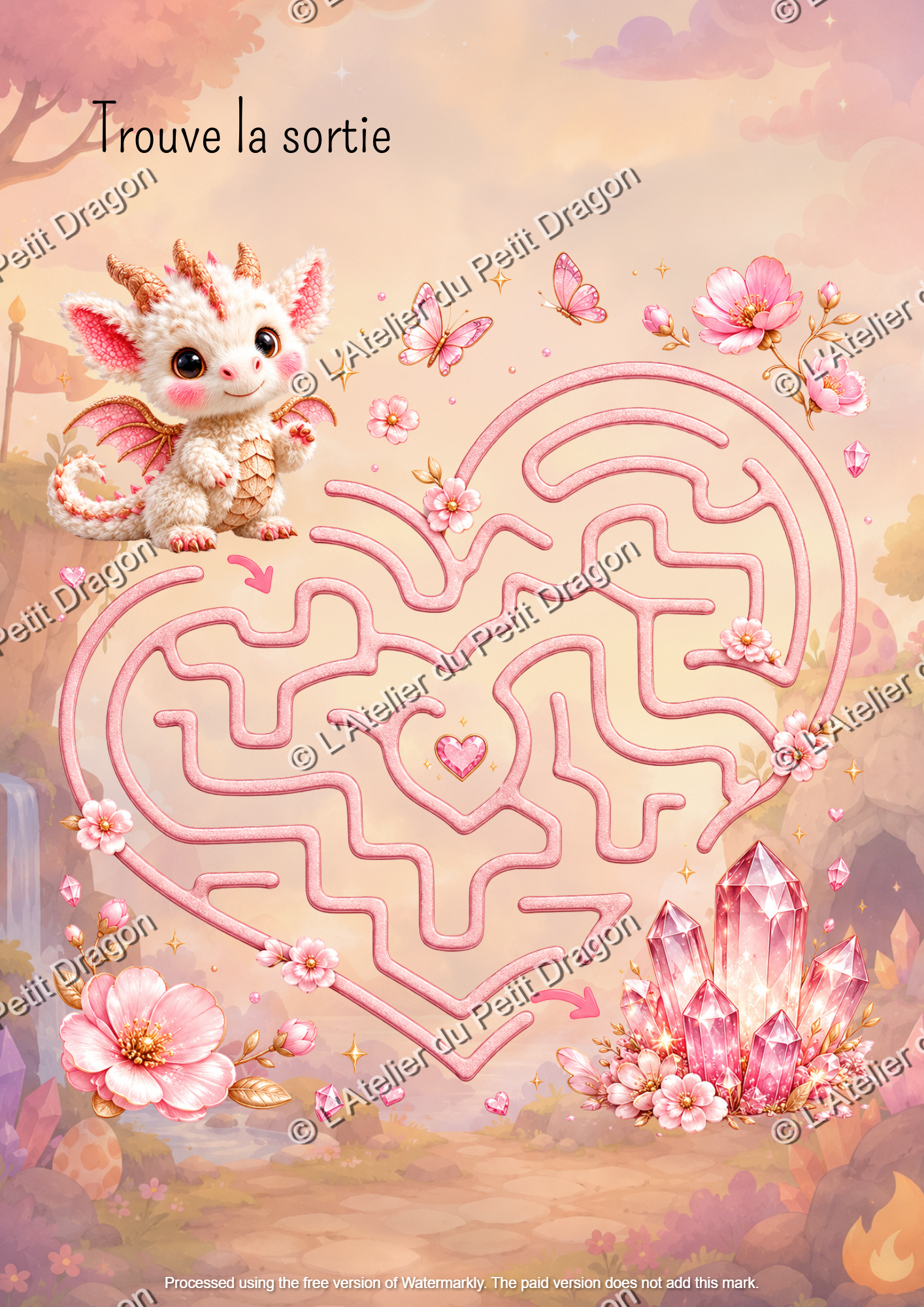 Fairy Dragon Labyrinths Trio | Printable PDF Game for Kids
