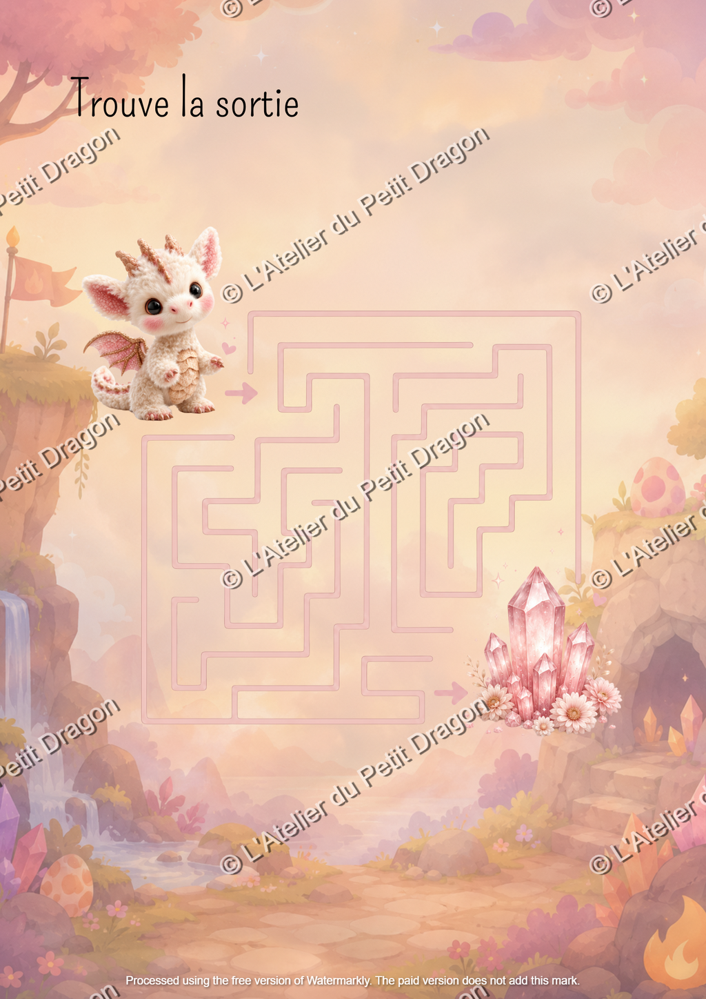 Fairy Dragon Labyrinths Trio | Printable PDF Game for Kids