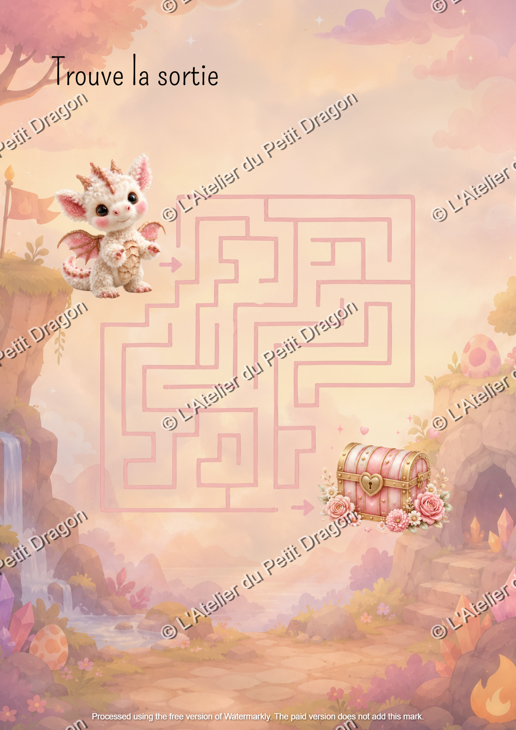 Fairy Dragon Labyrinths Trio | Printable PDF Game for Kids