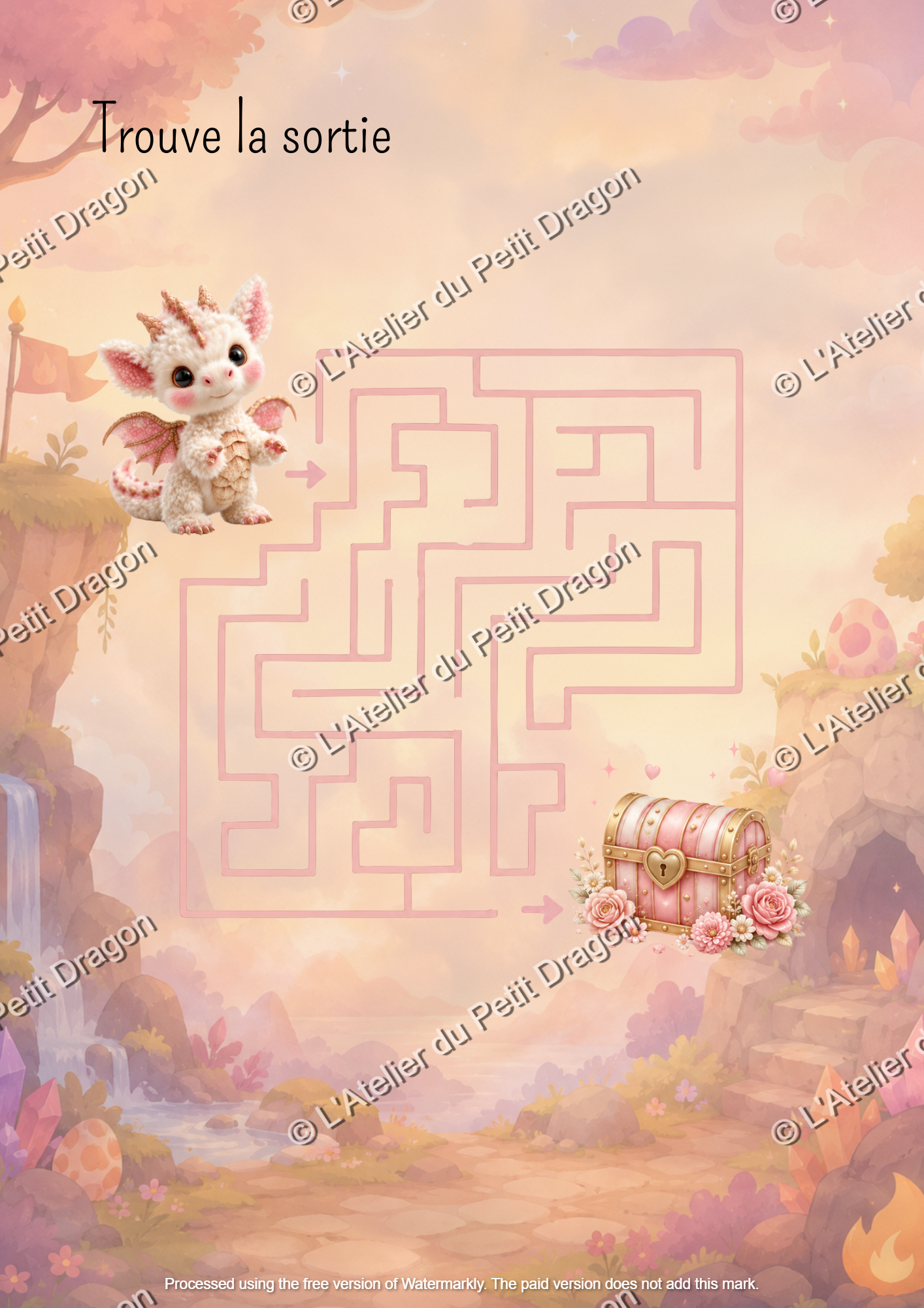 Fairy Dragon Labyrinths Trio | Printable PDF Game for Kids