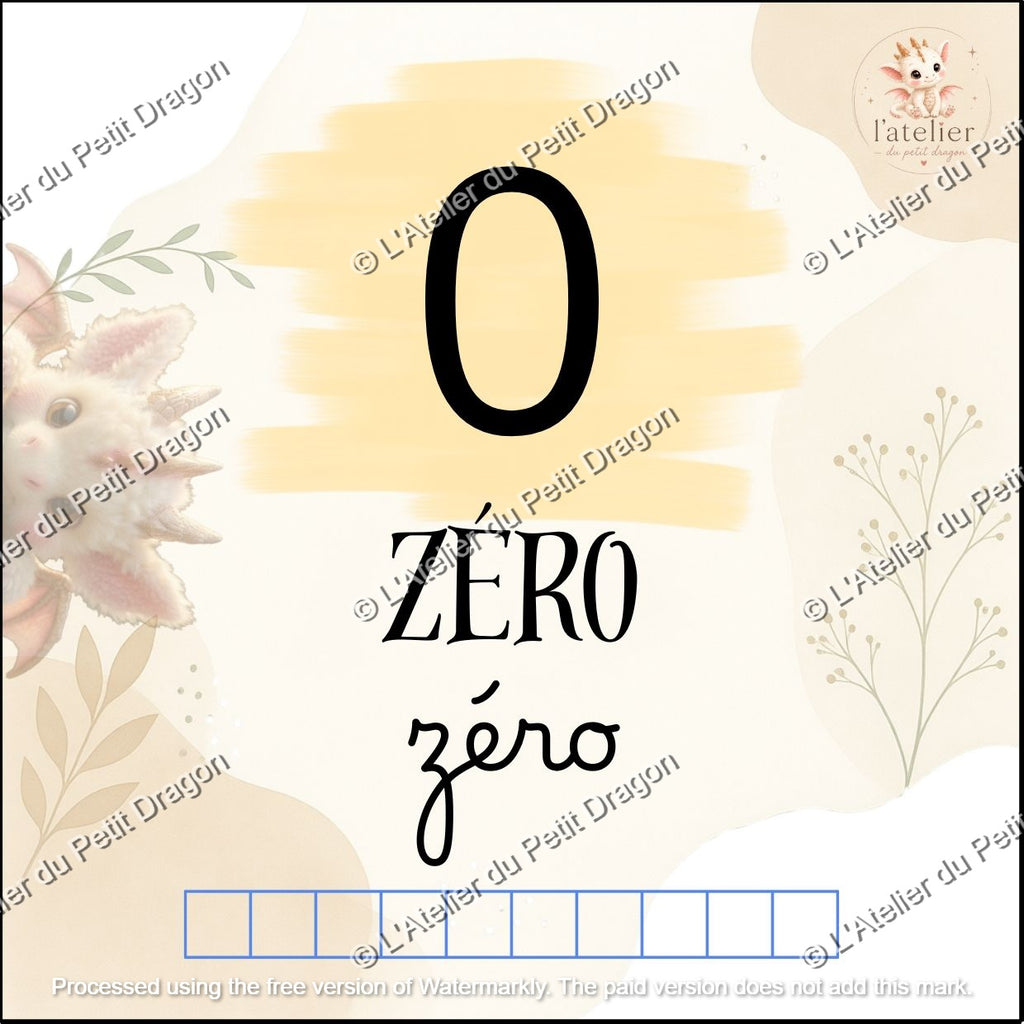 Cartes d'Apprentissage Plastifiées « Petit Dragon Compte Jusqu'à 10 » – Éducatif & Incassable