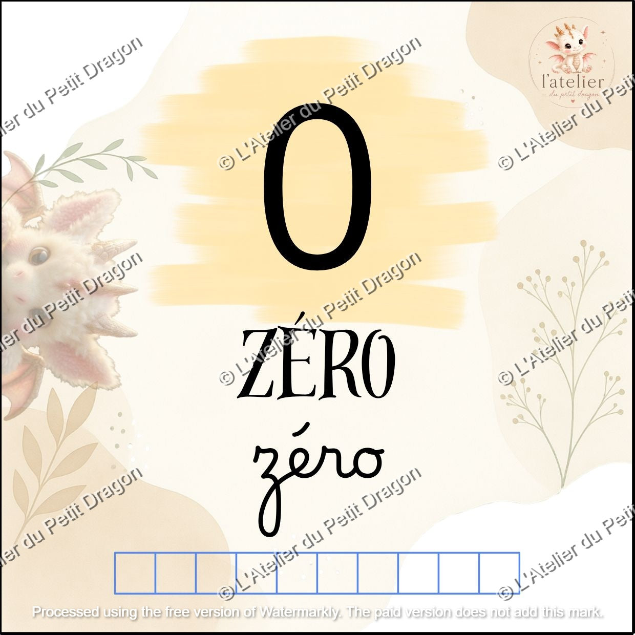 Cartes d'Apprentissage Plastifiées « Petit Dragon Compte Jusqu'à 10 » – Éducatif & Incassable