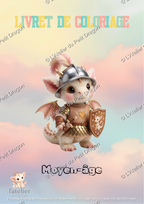 ⚔️ "Knights & Middle Ages" Coloring Book | Kawaii Dragon | Kids' A5 PDF Activity