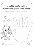 Affiche Empreinte Main Enfant Dragon - Souvenir Fin d'Année Scolaire Imprimable PDF