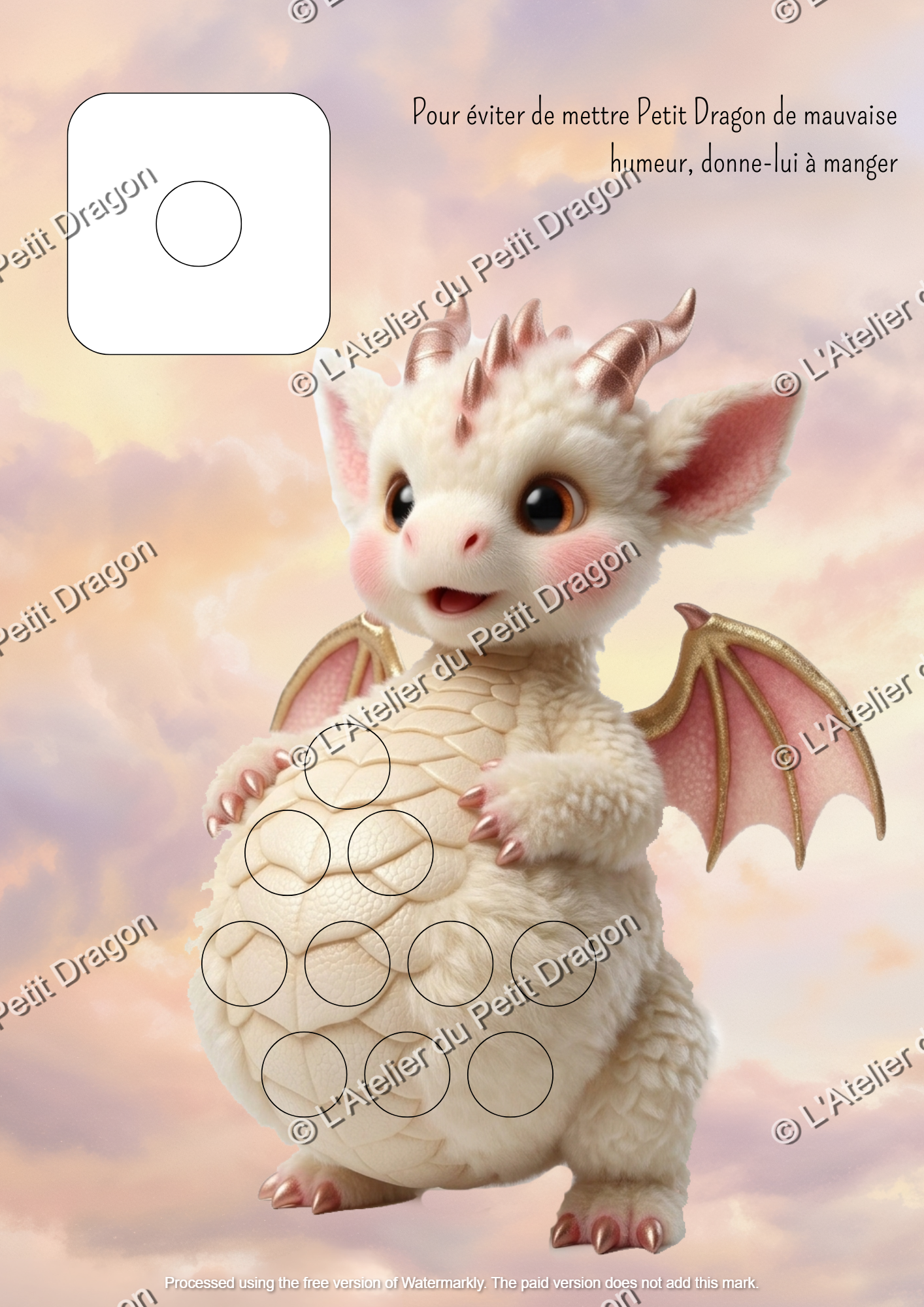 🐉 Nourris Petit Dragon ! – Jeu de dénombrement et motricité fine à scratch (PDF imprimable)