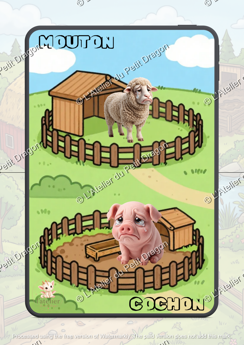 Farm animal emotions booklet | Montessori scratch baby educational toy