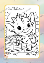 ⚔️ "Knights & Middle Ages" Coloring Book | Kawaii Dragon | Kids' A5 PDF Activity