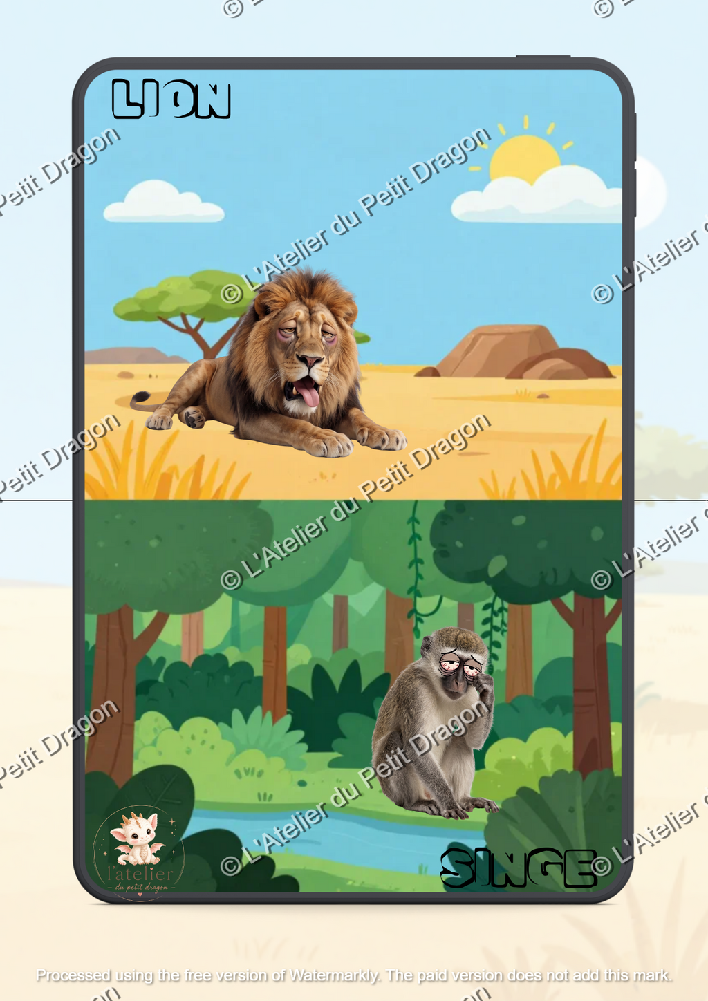 Savanna Animals Emotions Booklet | Montessori Scratch Baby Game