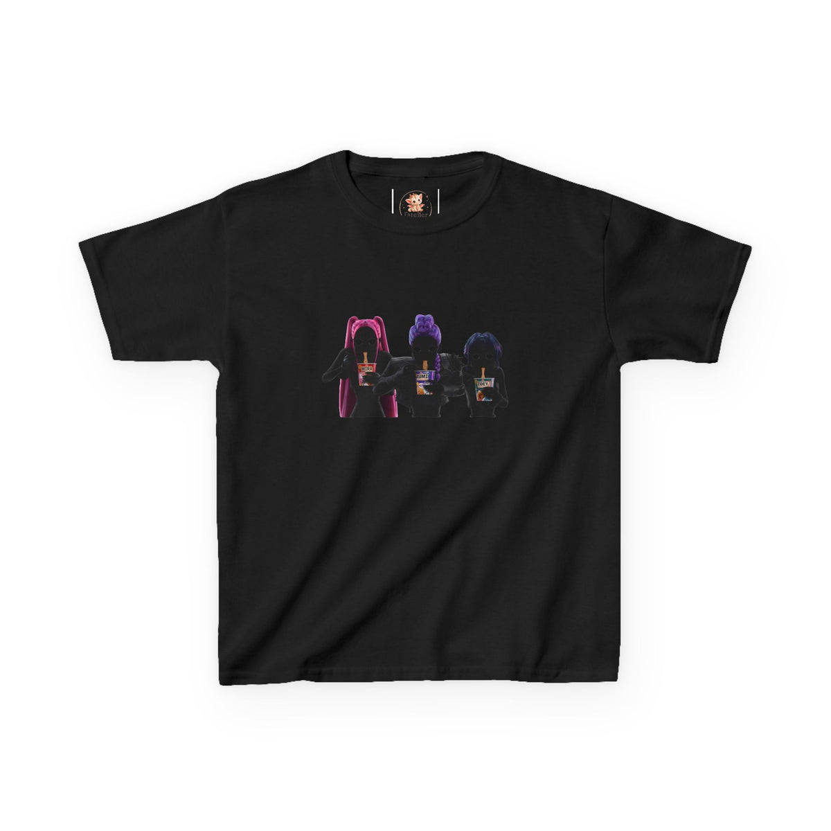 T-shirt Enfant K-Pop & Fantaisie – Trio de Personnages
