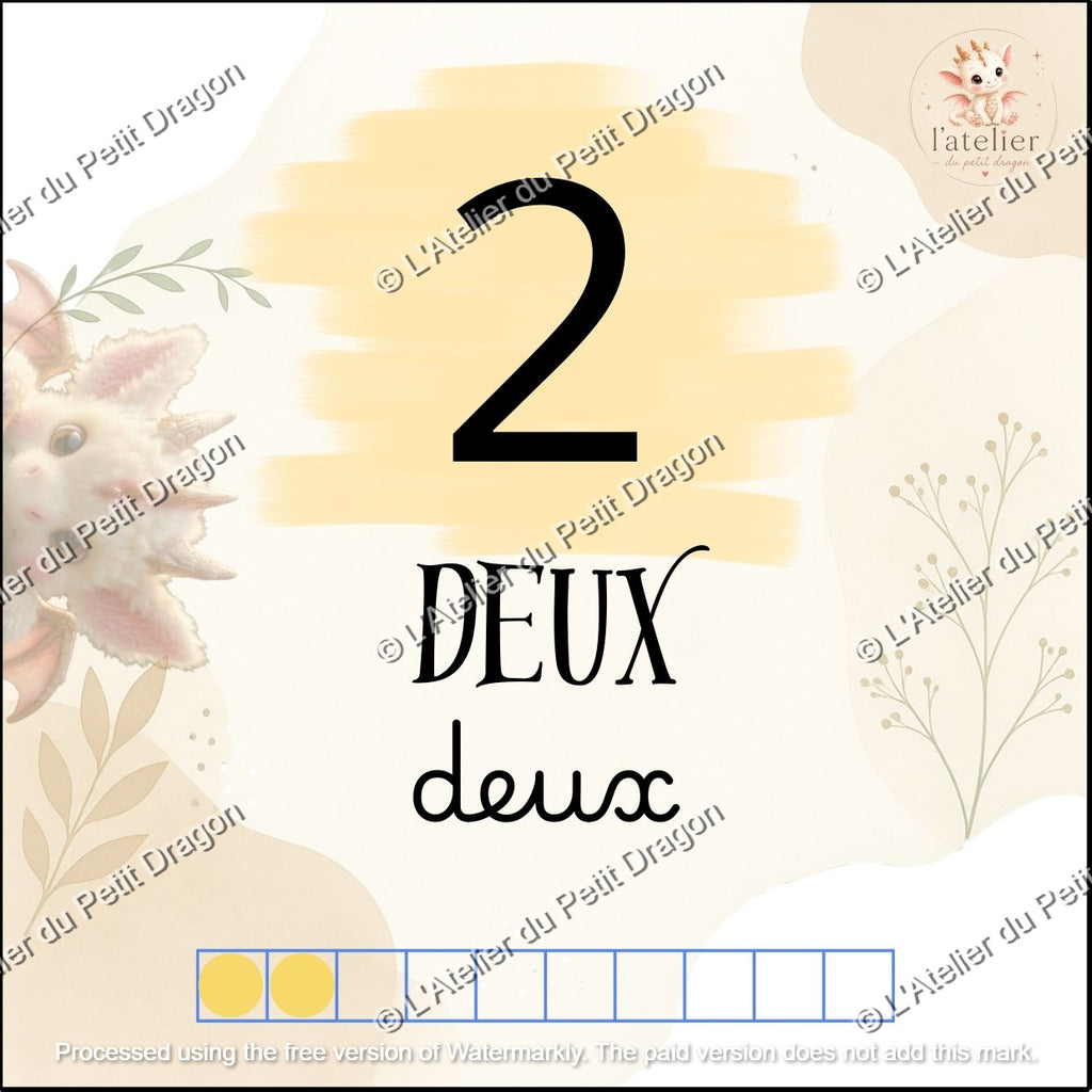 Cartes d'Apprentissage Plastifiées « Petit Dragon Compte Jusqu'à 10 » – Éducatif & Incassable