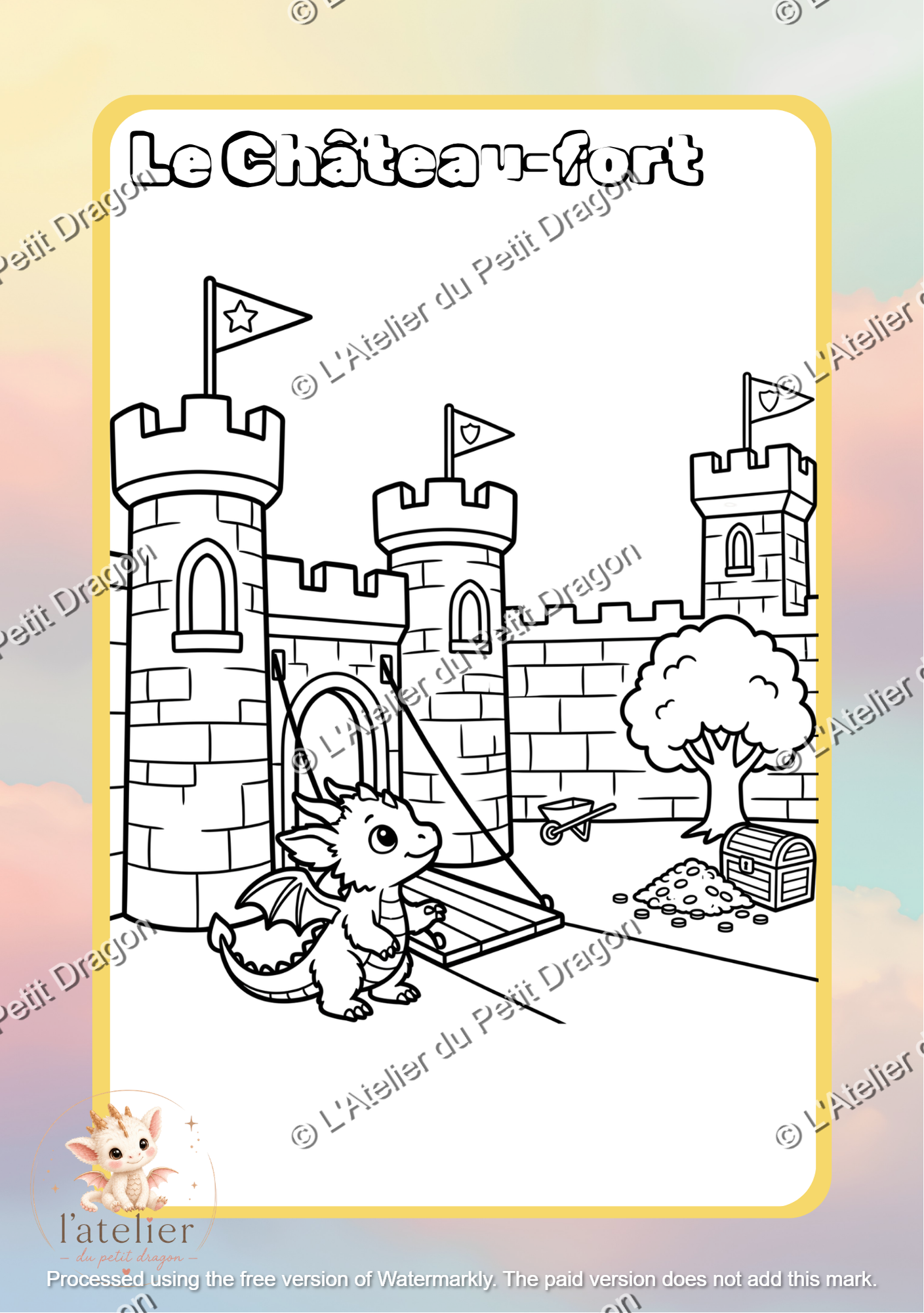 ⚔️ "Knights & Middle Ages" Coloring Book | Kawaii Dragon | Kids' A5 PDF Activity