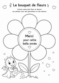 Coloriage à Imprimer Fin d'Année - Bouquet de Fleurs à Décorer