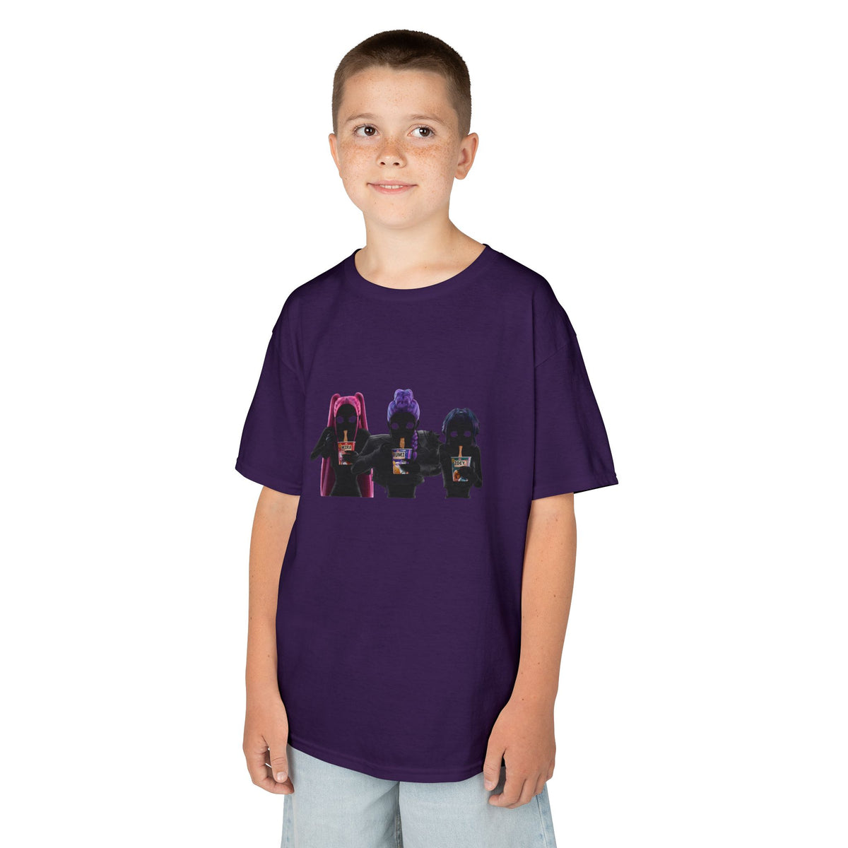 T-shirt Enfant K-Pop & Fantaisie – Trio de Personnages
