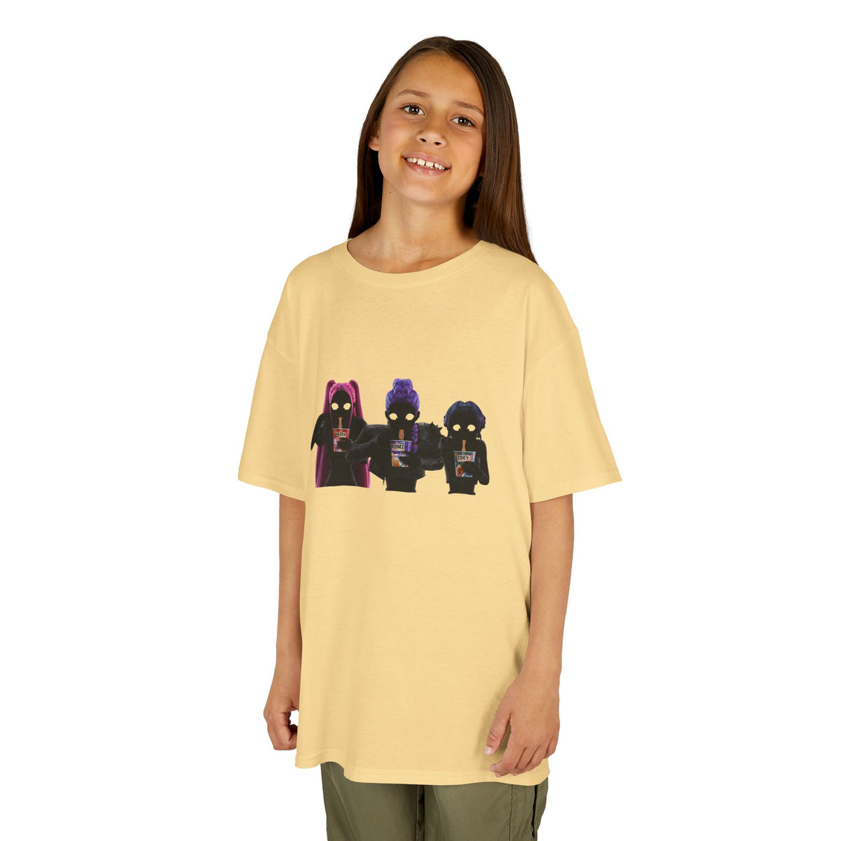 T-shirt Enfant K-Pop & Fantaisie – Trio de Personnages