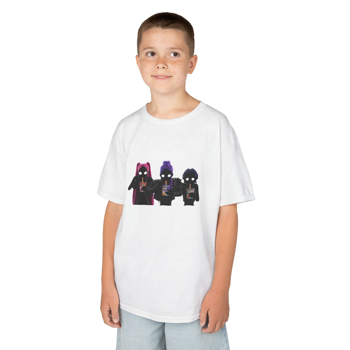 T-shirt Enfant K-Pop & Fantaisie – Trio de Personnages