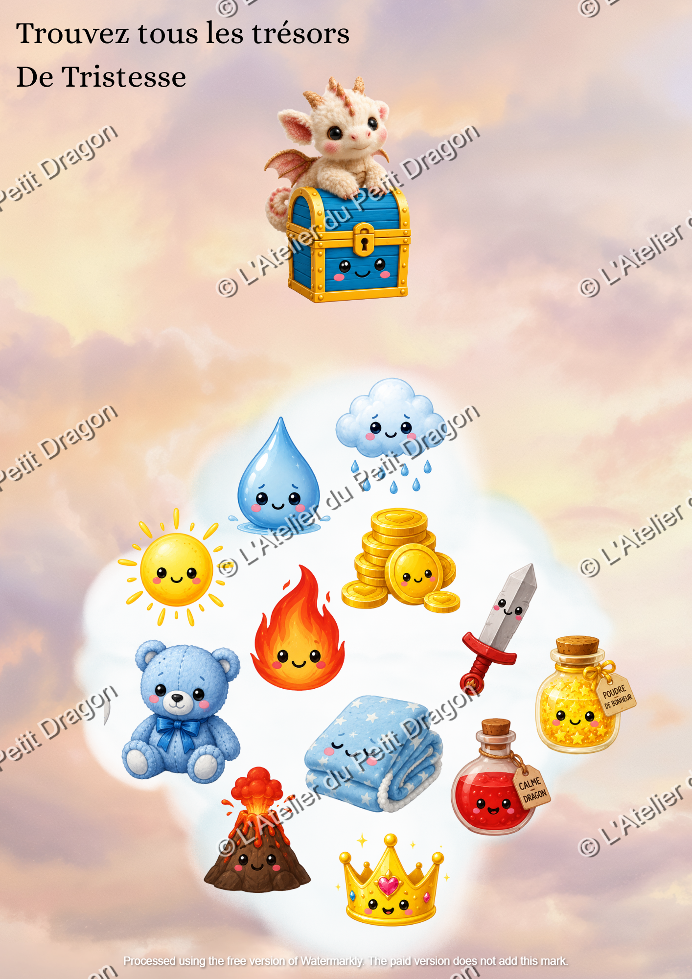 Pack émotions à imprimer – Trouve les trésors cachés | Jeu éducatif maternelle PDF
