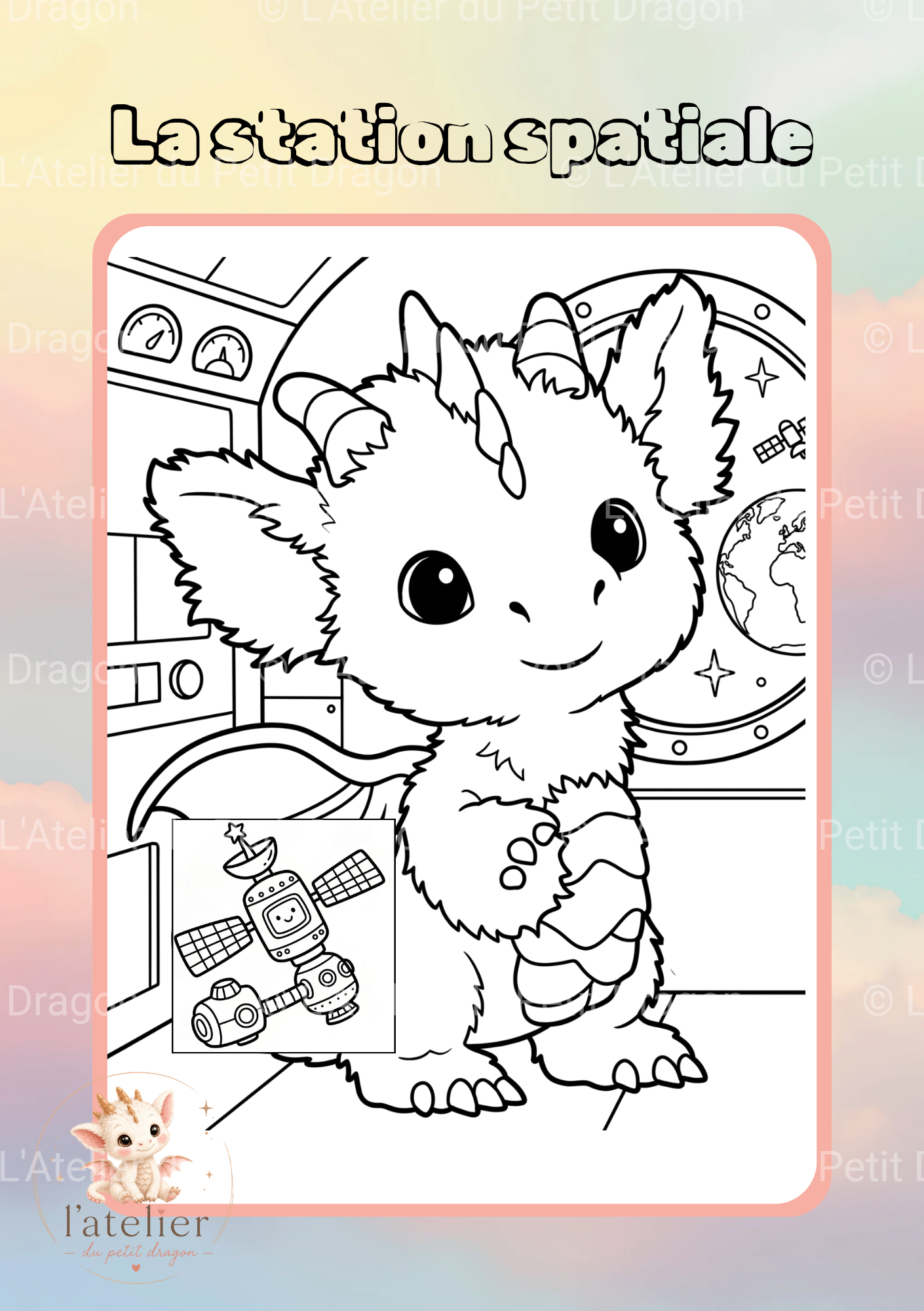 Astronaut Coloring Book — 9 printable pages | A5 format | Creative activity for children aged 3-8
