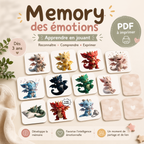 Child Emotions Memory Game – Printable Educational Game – Kids Emotions Cards – Learn to Recognize Emotions – Instant PDF