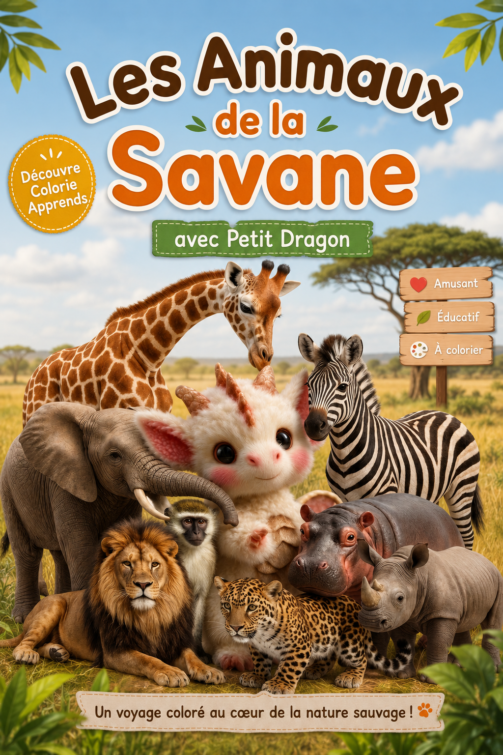 Savanna Animals Emotions Booklet | Montessori Scratch Baby Game