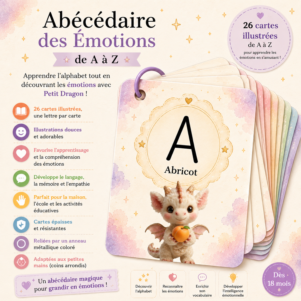 🍎🐉 Abécédaire Fruits & Légumes de A à Z avec Petit Dragon