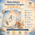 Fantastic Dragon Alphabet Book from A to Z | 26 Educational Cards Connected by a Ring | Alphabet Learning | Fantasy Universe for Children | Montessori
