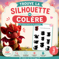 Find the Silhouette of Anger | Printable PDF Educational Game | Preschool Emotions Activity