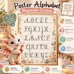 Poster Éducatif Majuscules Cursives – Apprentissage de l'Écriture