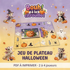 Bouh ! à la citrouille ! – Jeu de plateau Halloween pour enfants, 2 à 4 joueurs – PDF à imprimer