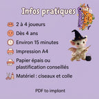 Bouh ! à la citrouille ! – Jeu de plateau Halloween pour enfants, 2 à 4 joueurs – PDF à imprimer