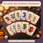 Cartes émotions Halloween enfant – 16 cartes à imprimer