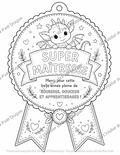 Médaille Super Maîtresse – À colorier et découper | Cadeau maîtresse original | PDF à imprimer