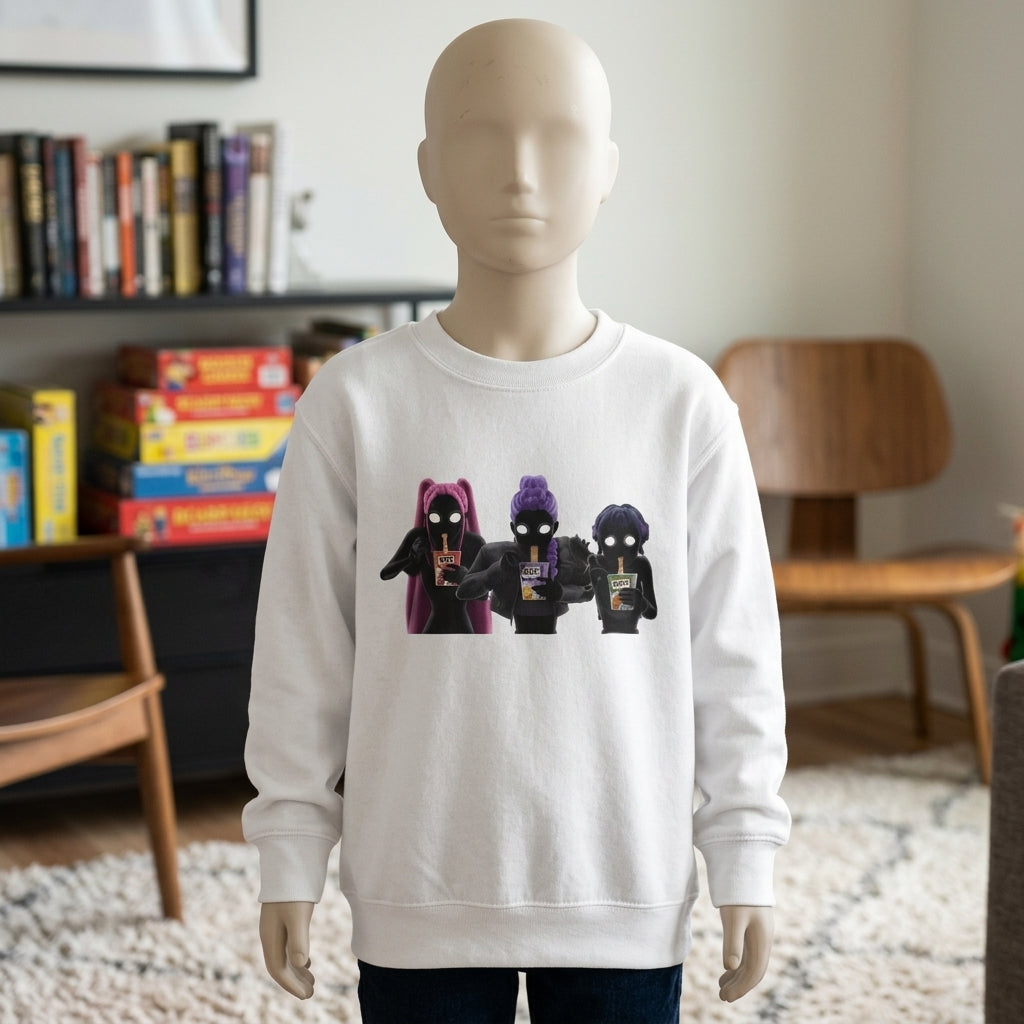 Sweat-shirt 3 personnages stylés kpop Pull unisexe tendance manga  pop culture
