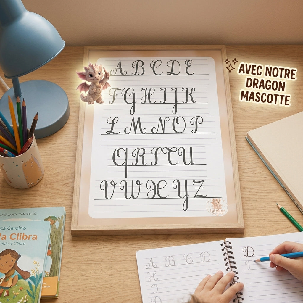 Poster Éducatif Majuscules Cursives – Apprentissage de l'Écriture