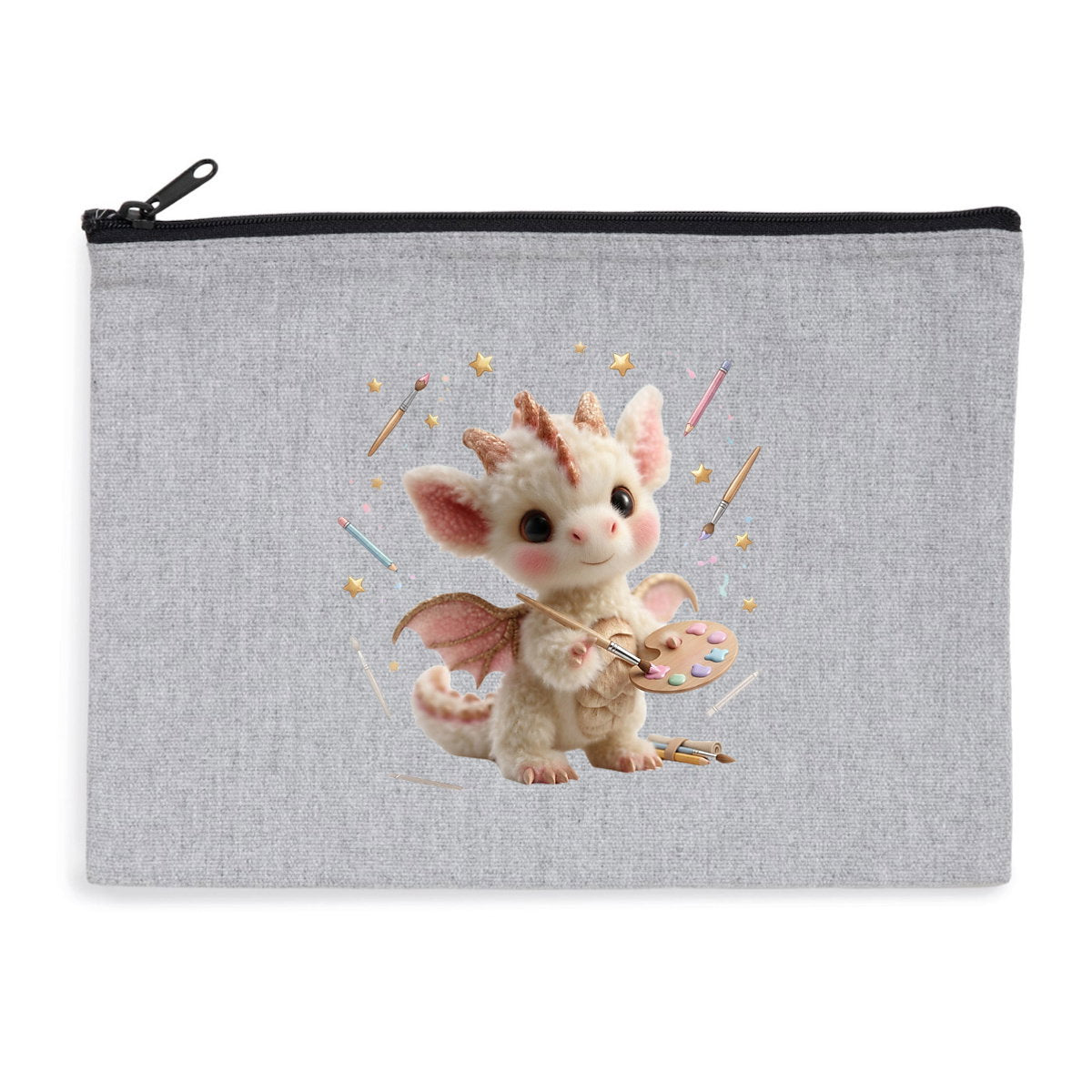 ? Pochette zippée « Petit Dragon Artiste » - face_0