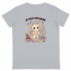 T-shirt enfant dragon humoristique « Je peux expliquer » - face_gris