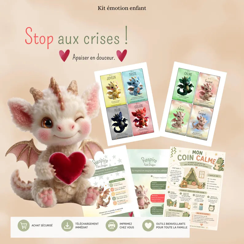 Kit émotions enfant printable | Gérer colère enfant | Cartes émotions | Coin calme | Outils parents bienveillants