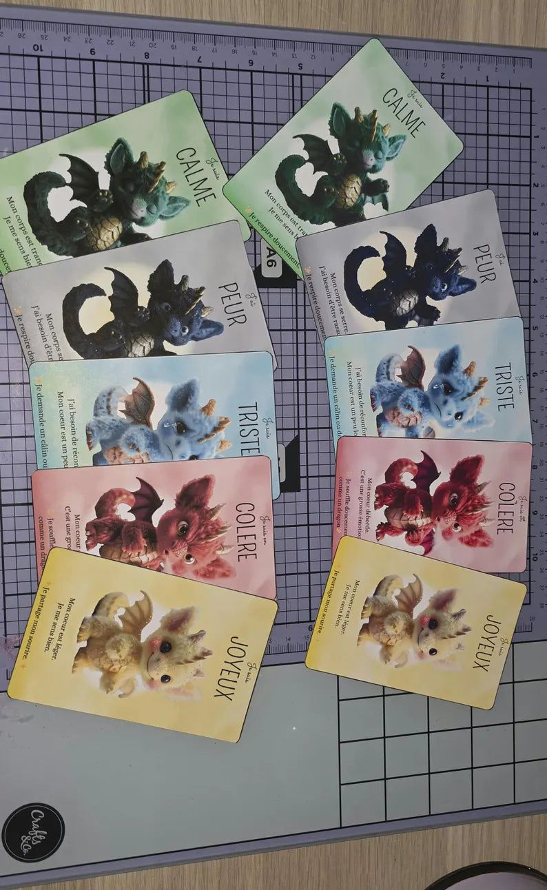 Children's Emotions Kit | Cards + Dragon Method to soothe anger, fear, and sadness | Educational tool for children | Calm routine